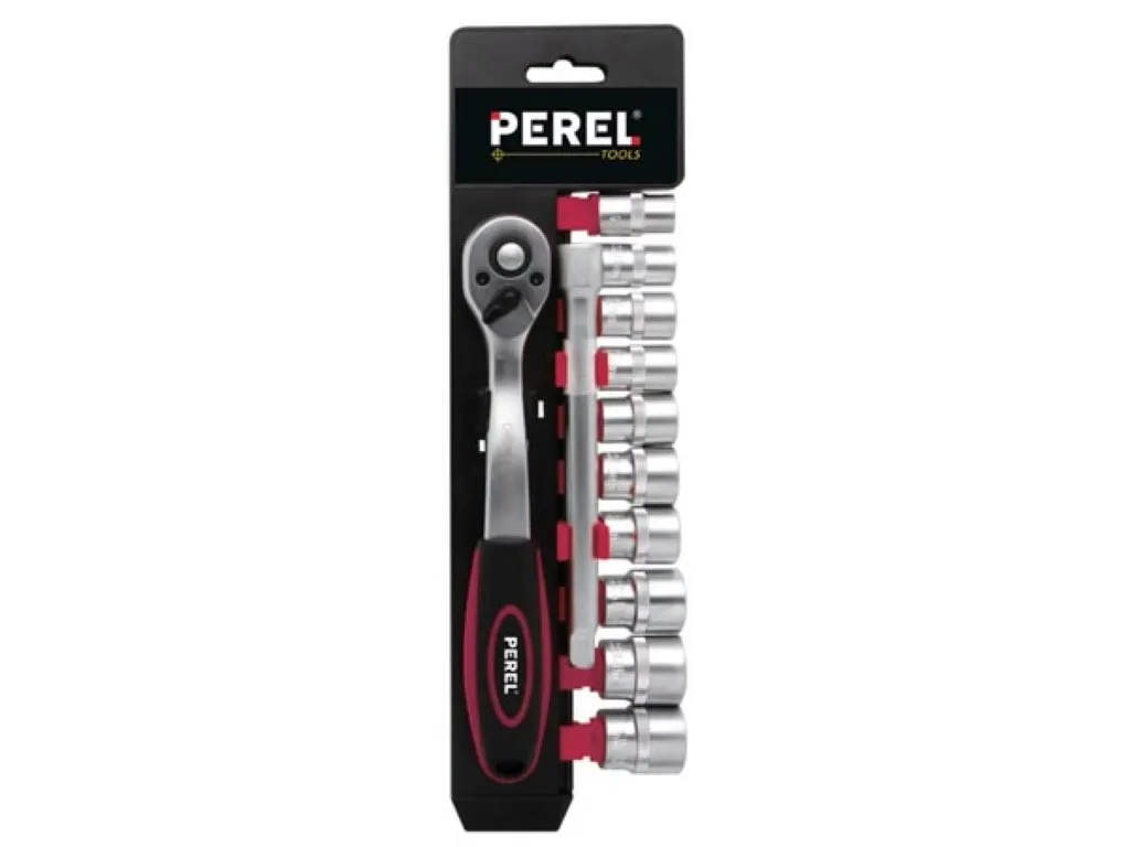 12-piece professional socket set with 3/8" quick release ratchet wrench and CrV sockets, precision and power for every task