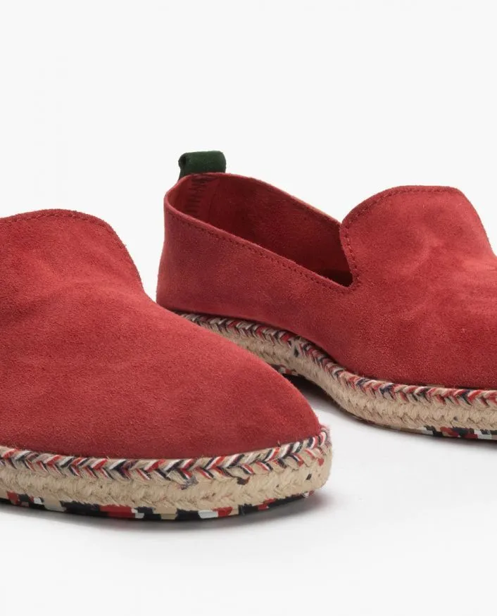 Red leather men's espadrilles MANASLU CARMESÍ.