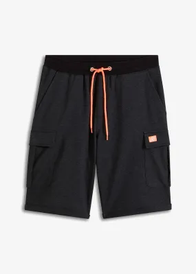 Black-Salmon Soft Speckled Athletic Shorts