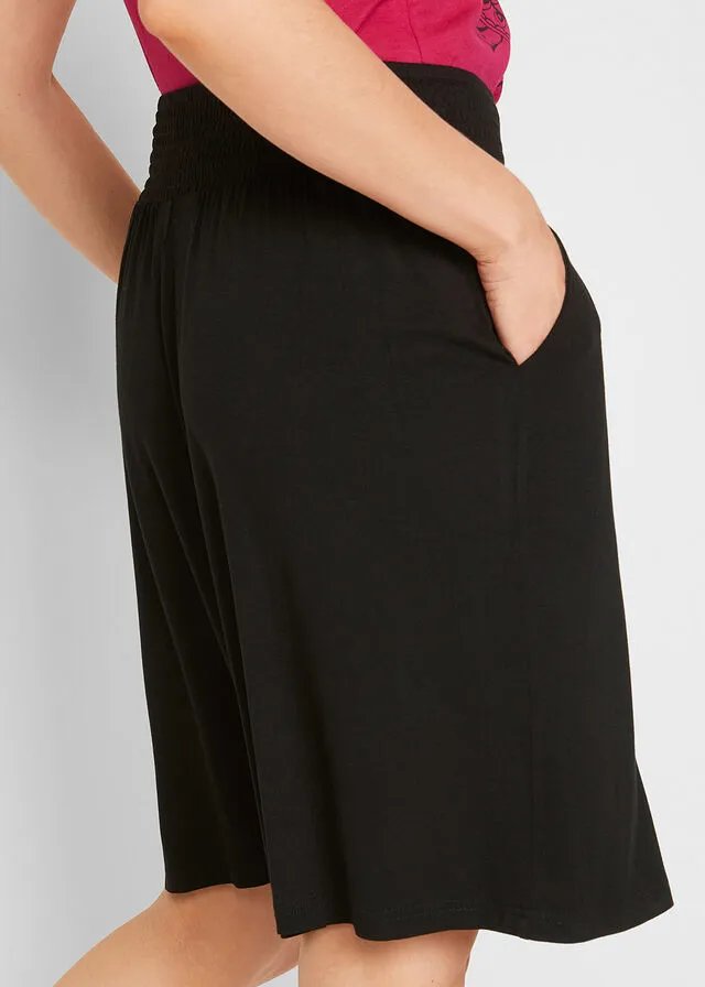 Black Knit Bermuda Shorts