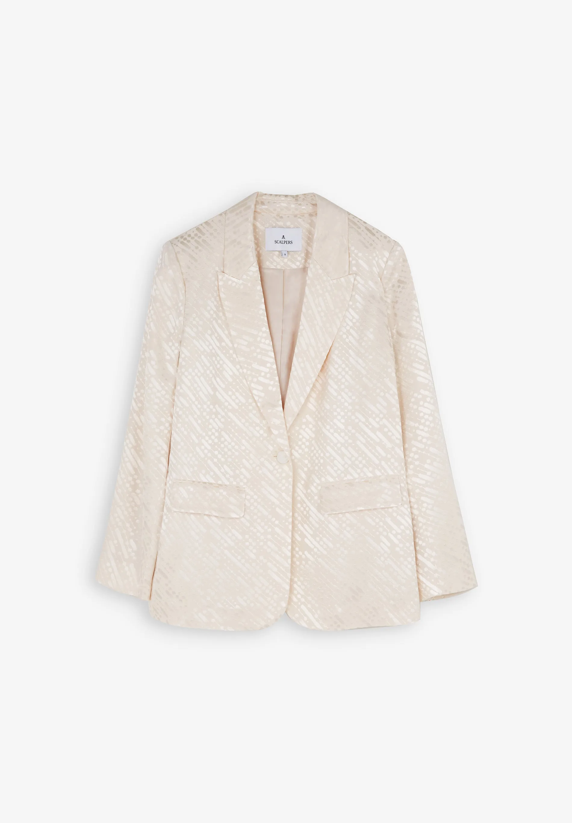 Blazer with Jacquard Detail and Braided Trim