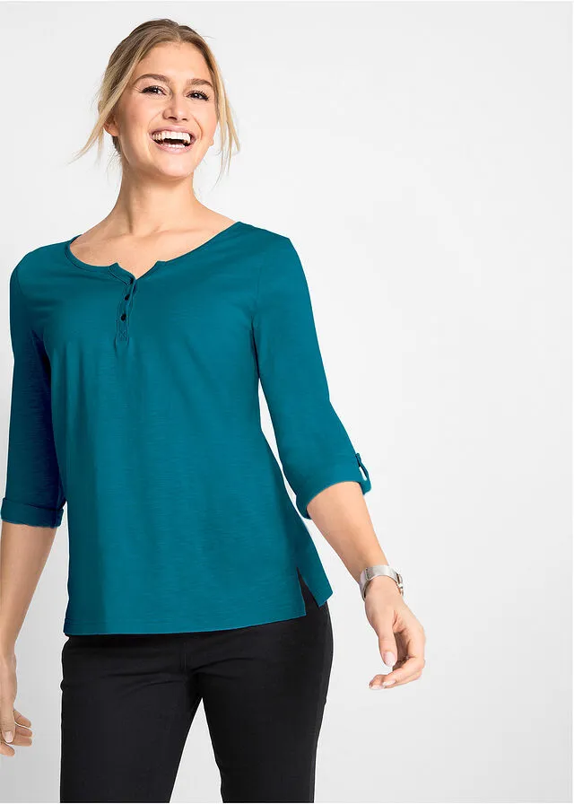 Blue petroleum long sleeve button shirt