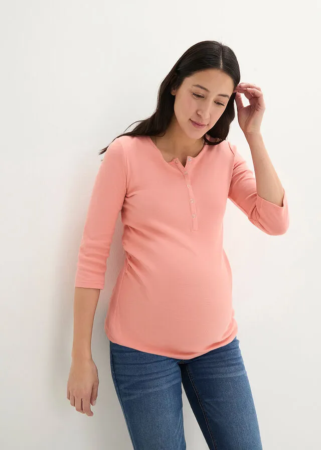 Organic Cotton Peach Maternity/Nursing T-shirt
