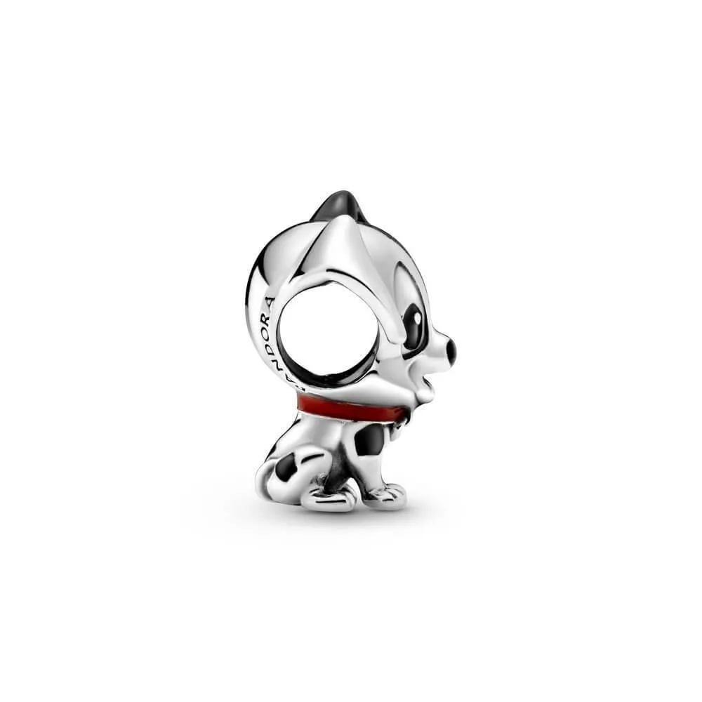 Disney 101 Dalmatians Sterling Silver Charm with Black and Red Enamel