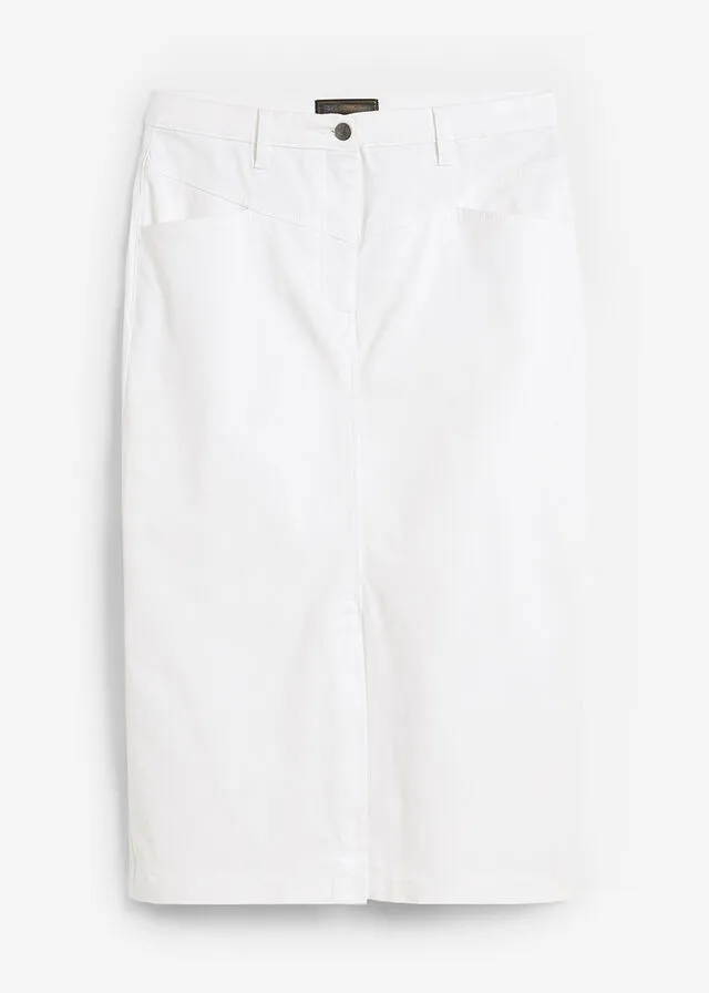 White denim skirt