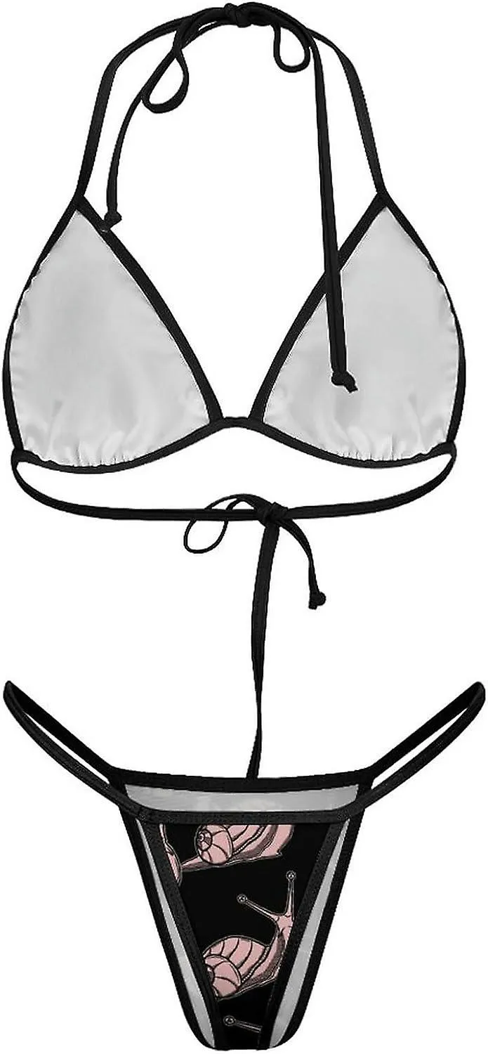Women's Bikini Sets Sexy Halter Triangle Swimsuit 2-Piece Swimwear Snail-Style29