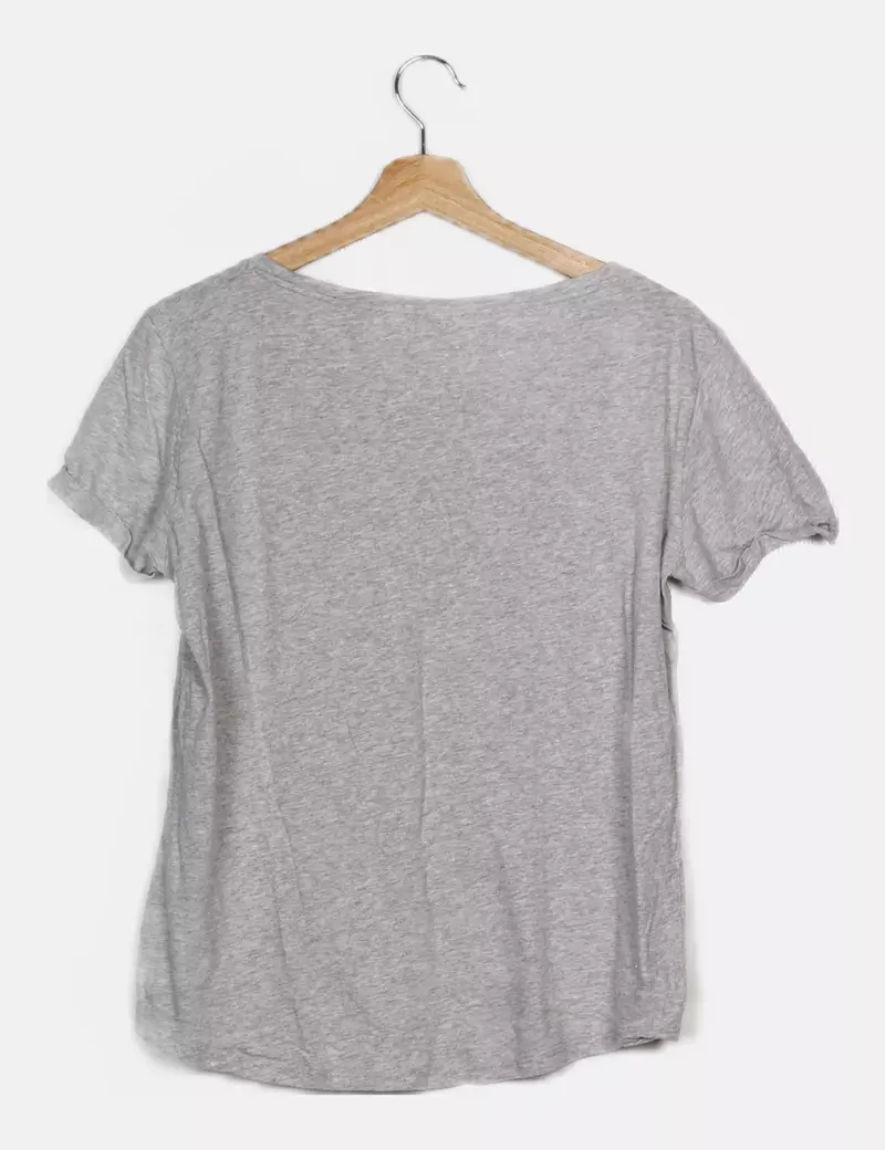 Gray Casual T-Shirt by Massimo Dutti