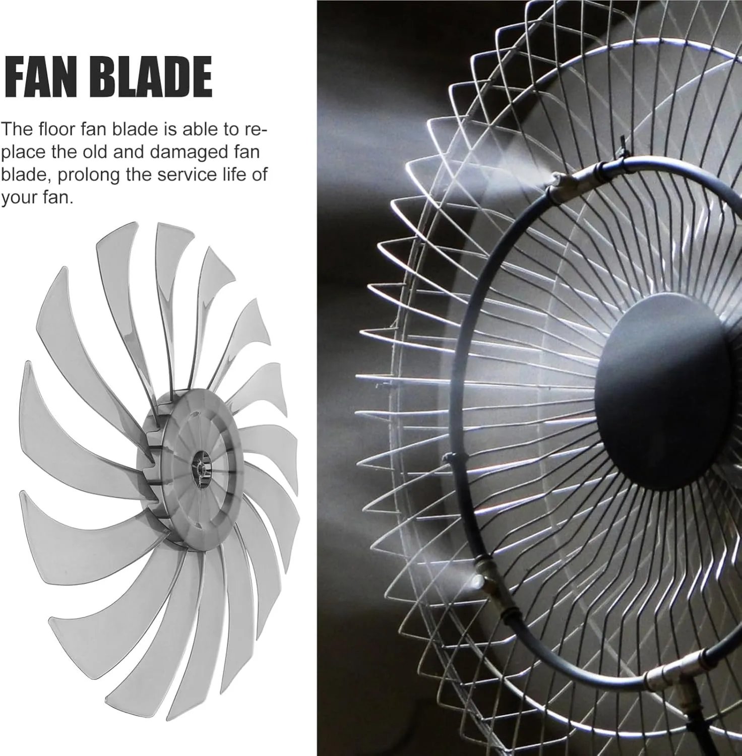 HOLIDYOYO Aspa de Ventilador de 14 Pulgadas Repuesto de Aspa de Ventilador de Plástico de 7 Hojas con Tuerca de Ventilador para 