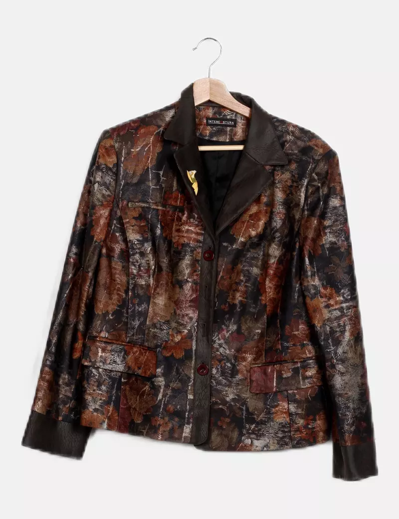 Multicolored Printed Interlock Blazer.