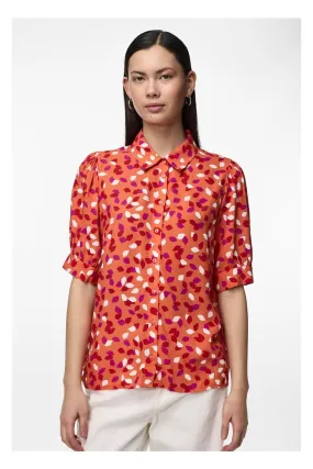 Orange Printed PCMAYLOR Shirt