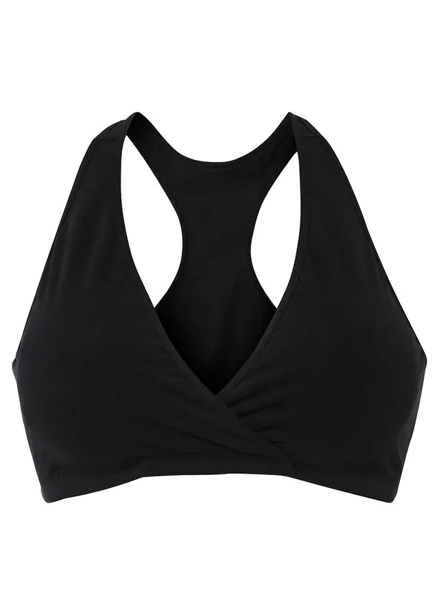 Organic Cotton Nursing Bra with Racerback Black