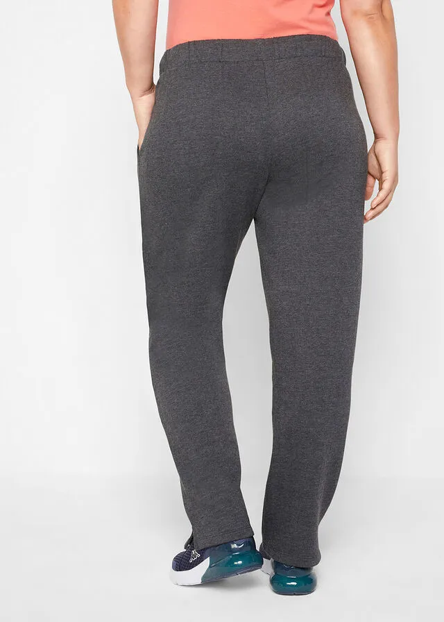 Black Heather Organic Cotton Straight Leg Sweatpants.