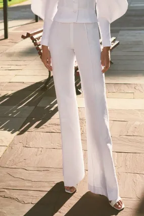 White Jacquard Palazzo Pants Lea