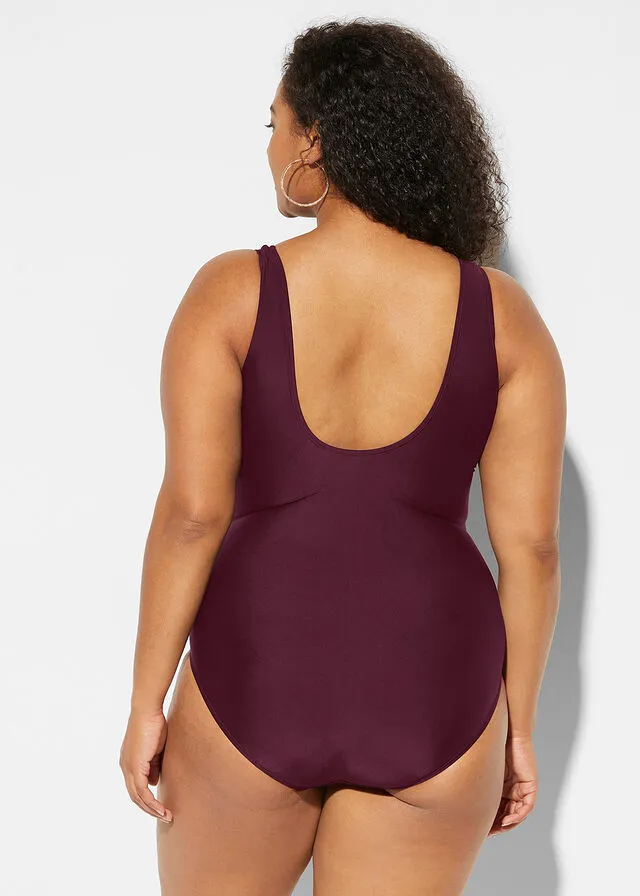Recycled polyamide shaping swimsuit with subtle shaping effect Navy Blue