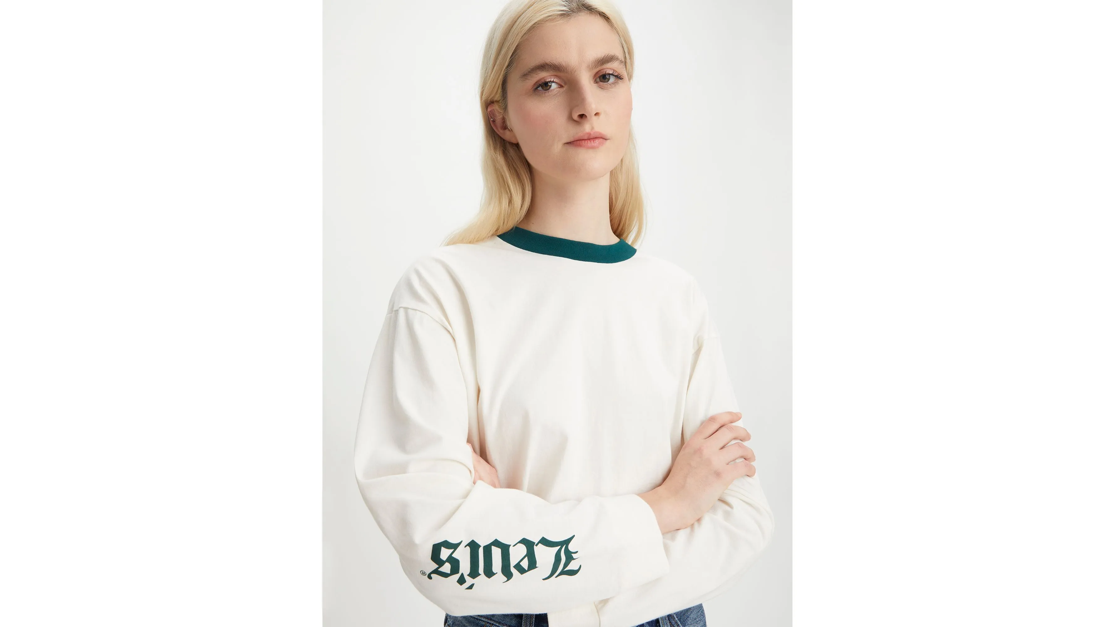 Reese Long Sleeve Cropped and Printed Hoodie
