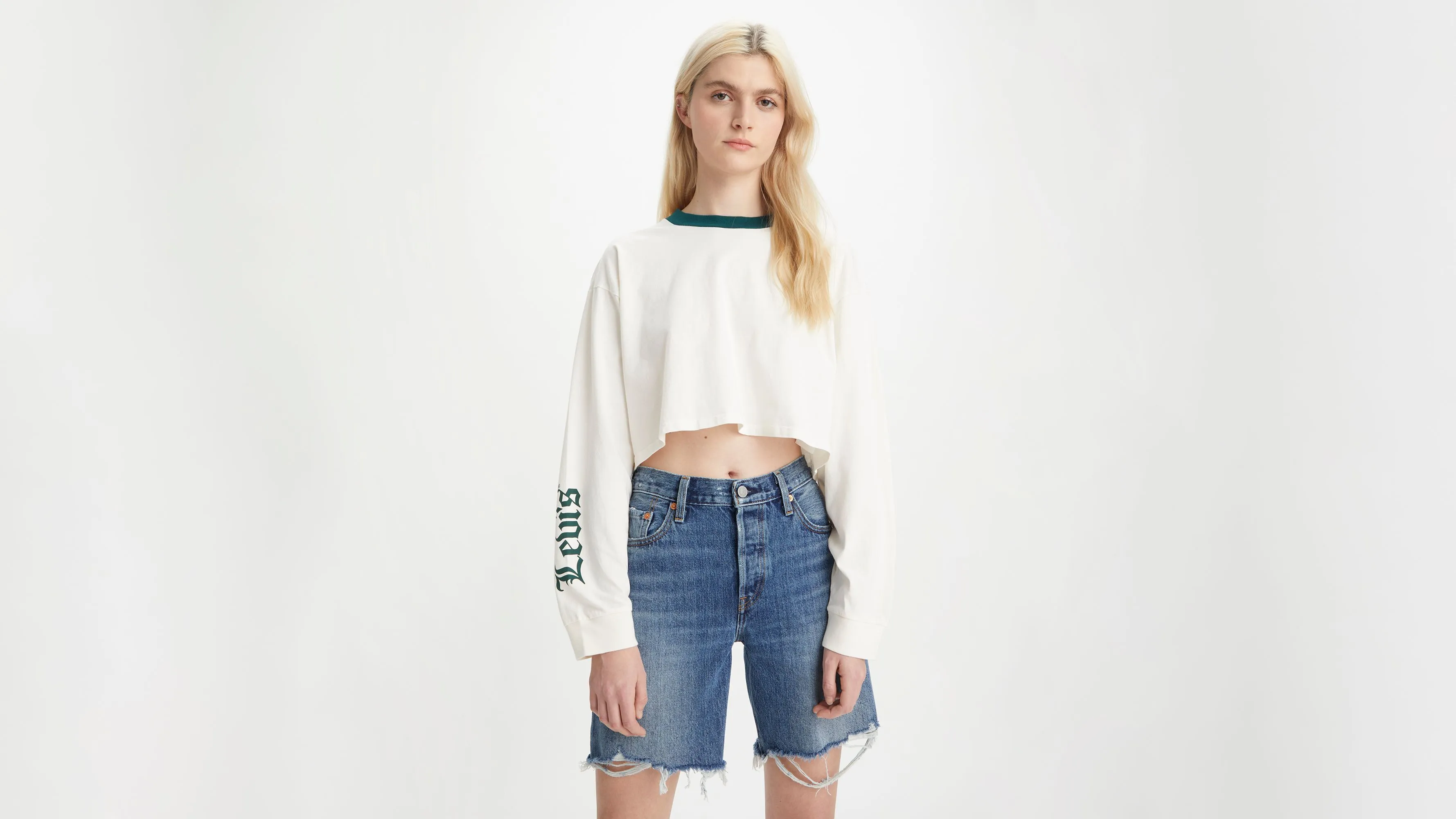 Reese Long Sleeve Cropped and Printed Hoodie