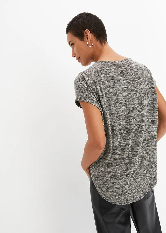 Beige Melange Knit Tunic