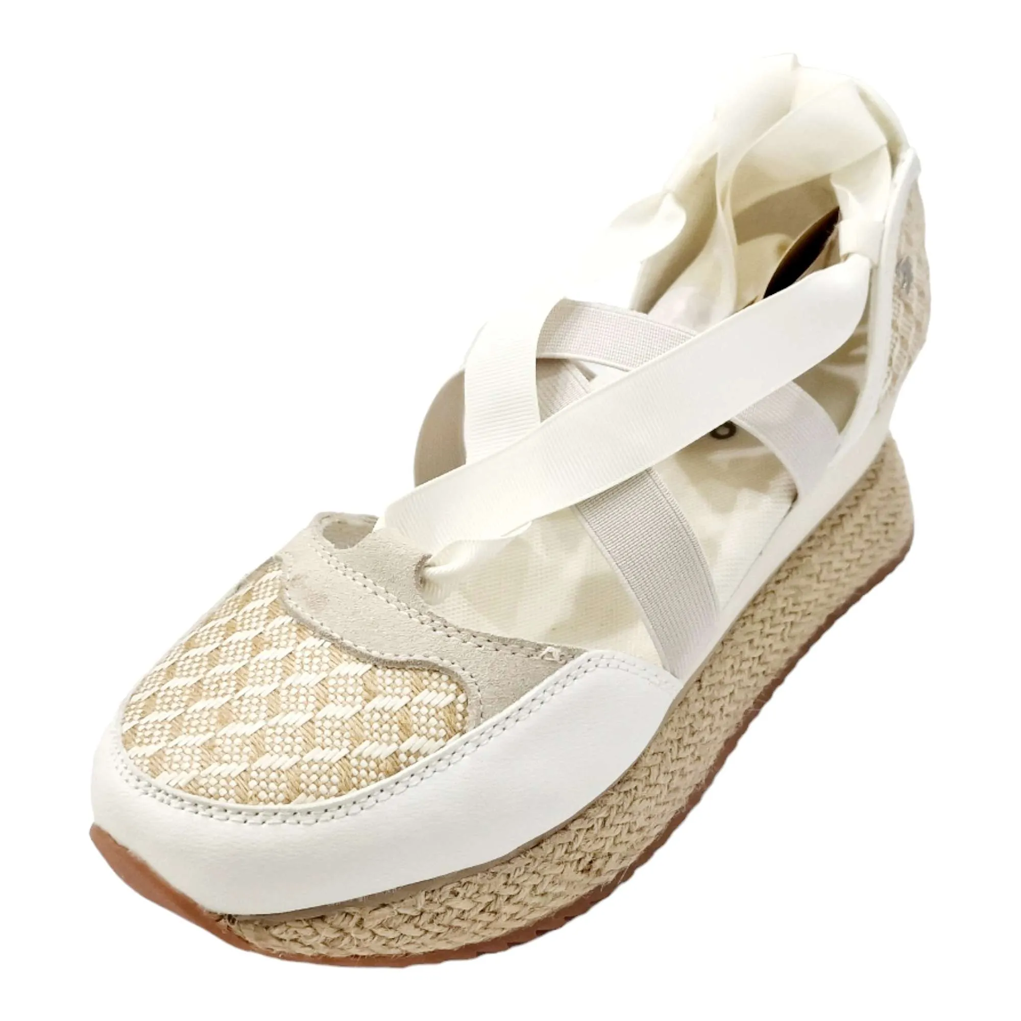 Zapatos de mujer blancos Gioseppo con elásticos atados al tobillo